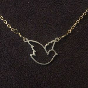 Gold bird necklace